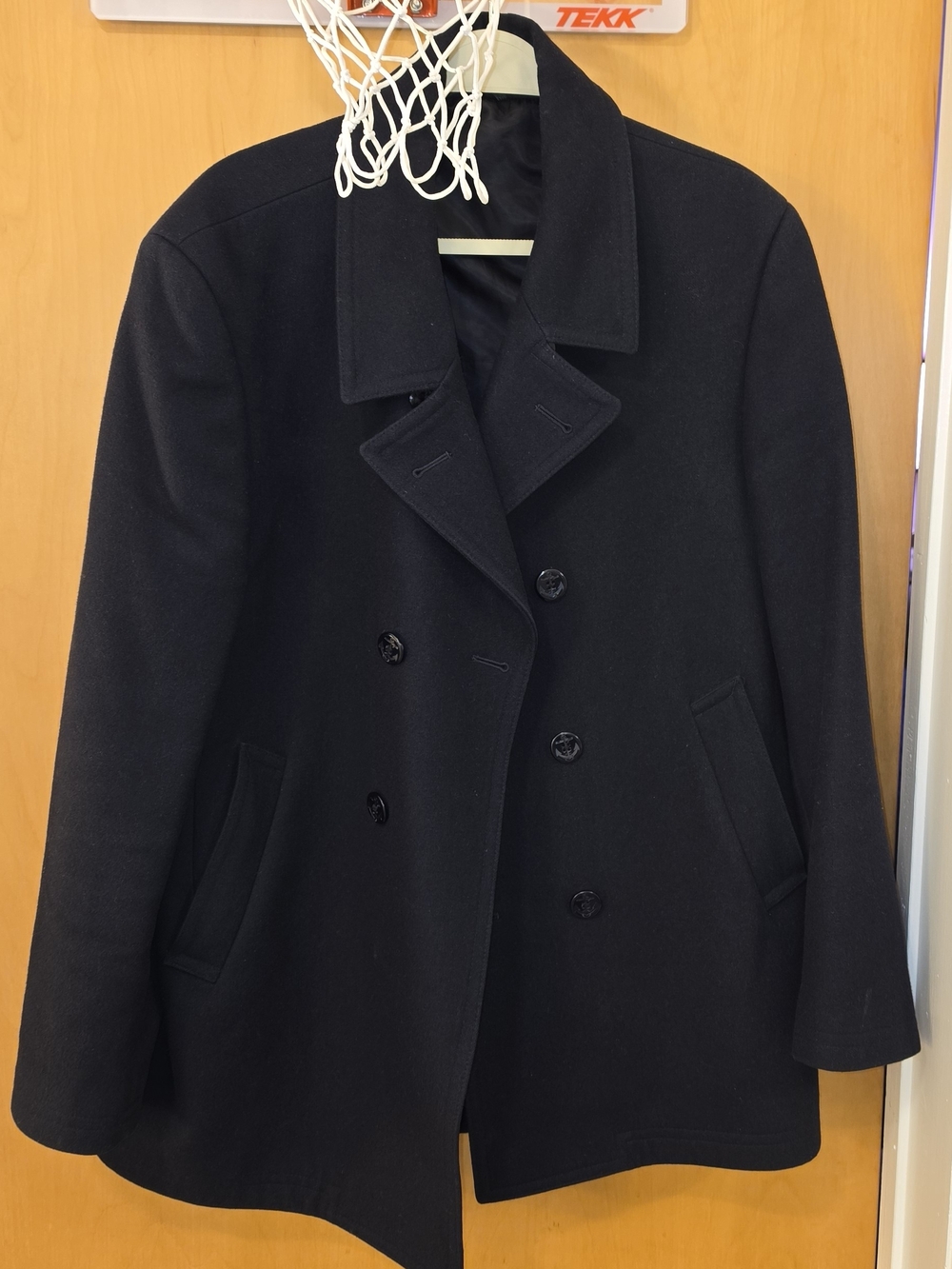 Men Dark Navy Double-Breasted Peacoat Ralph Lauren
